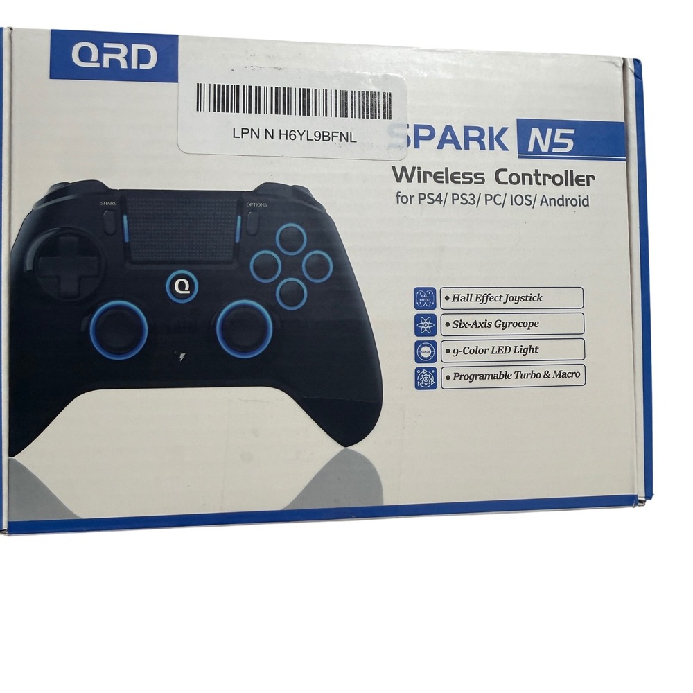 QRD Spark N5 Wireless Controller PS4 PS3 PC iOS Android Hall Effect Gyro Turbo
